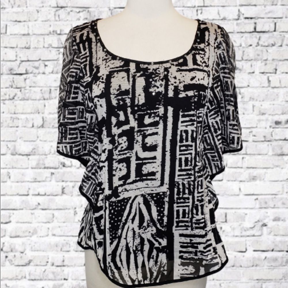 Black and white blouse